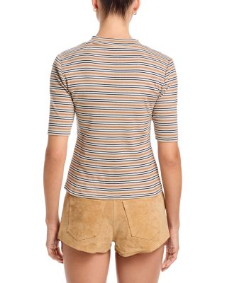 The Striped Mock Neck Top