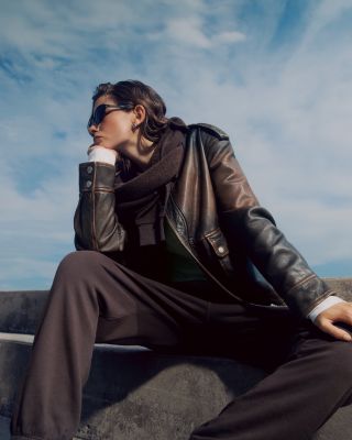 Genuine Leather Aviator Jacket