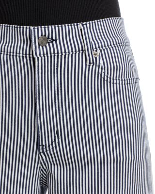 Le Slim Palazzo Jeans in Navy Stripe