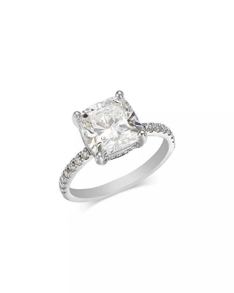 Bloomingdale's Fine Collection Luxe Collection Certified Lab Grown Diamond Ring in 18K White Gold, 4.0 tcw