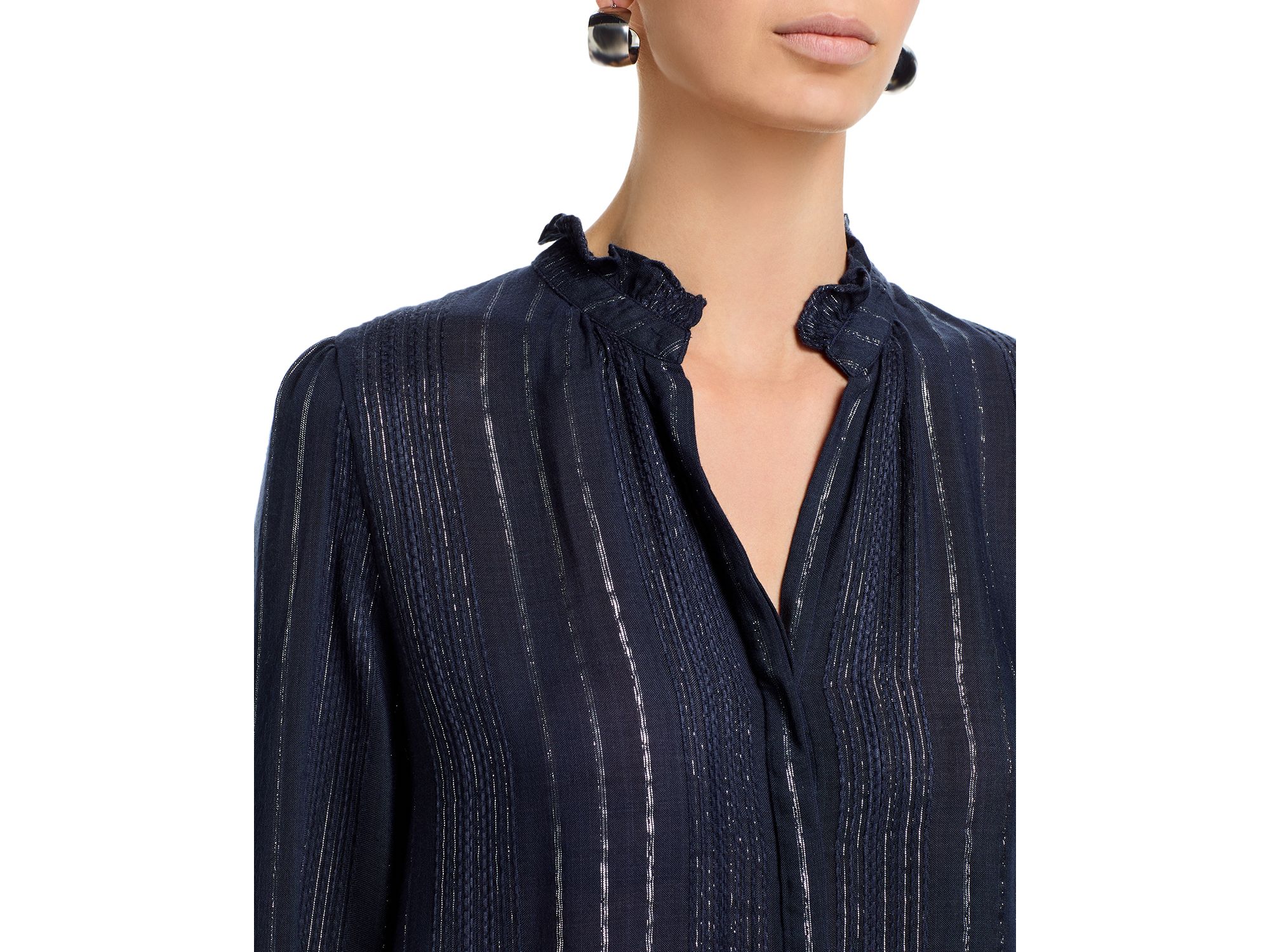 Cynthia Metallic Threaded Blouse — Image 4