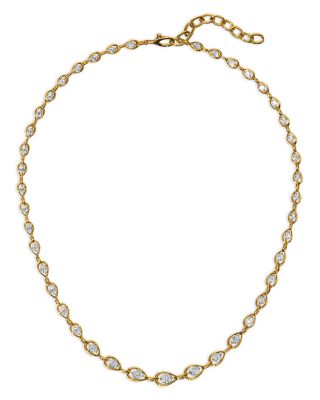 It Girl Cubic Zirconia Chain Collar Necklace, 16"-18" 