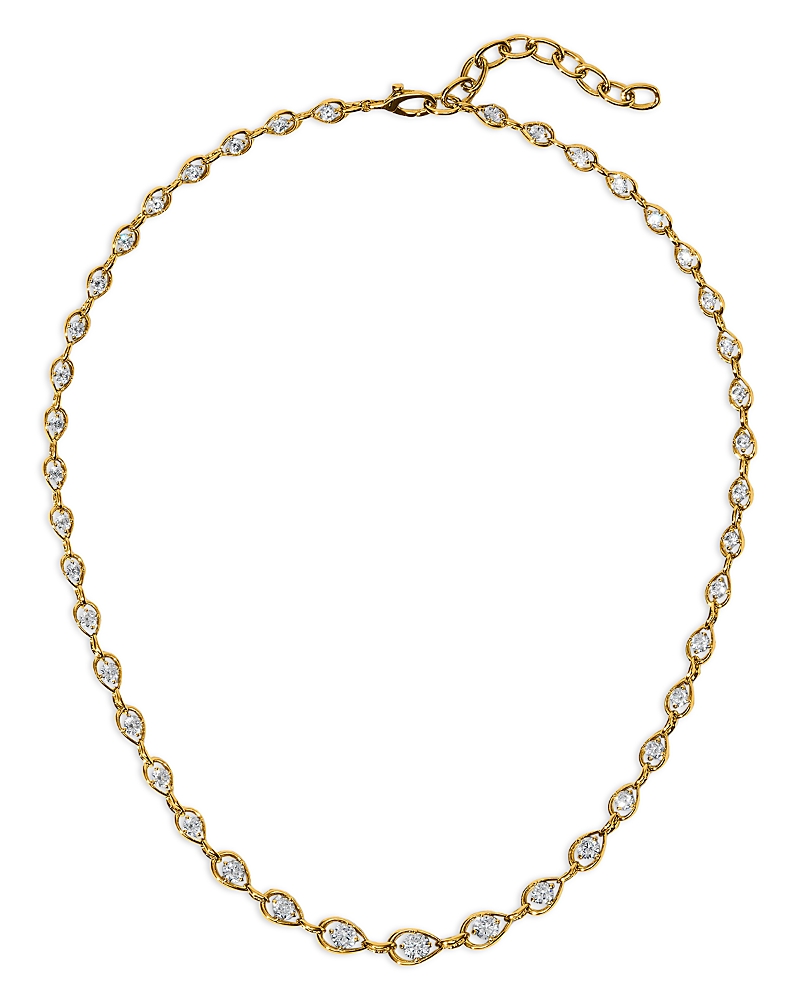 Nadri It Girl Cubic Zirconia Chain Collar Necklace, 16-18 In Gold