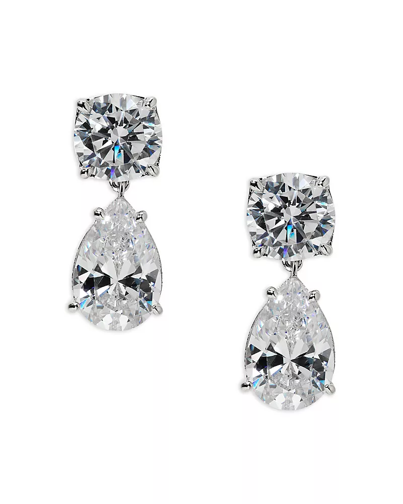 Nadri Maiden Cubic Zirconia Pear Shape Drop Earrings