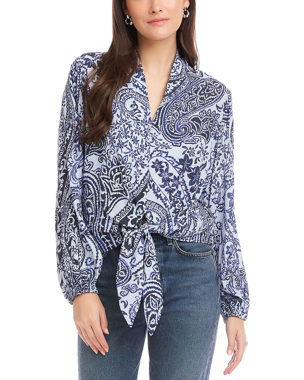 Fifteen Twenty Scarlet Tie Front Top