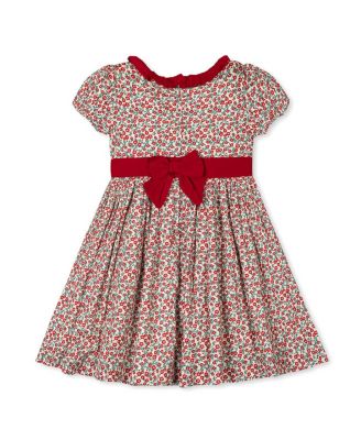 Girls' Organic Puff Sleeve Ruffle Collar Sateen Dress - Baby, Little Kid, Big Kid