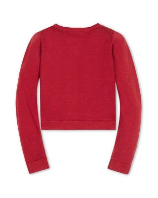 Girls' Organic Bow Intarsia Sweater Cardigan - Little Kid, Big Kid