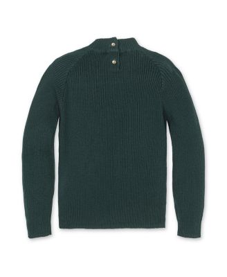 Girls' Organic Long Sleeve Mock Neck Sweater with Rosettes - Little Kid, Big Kid