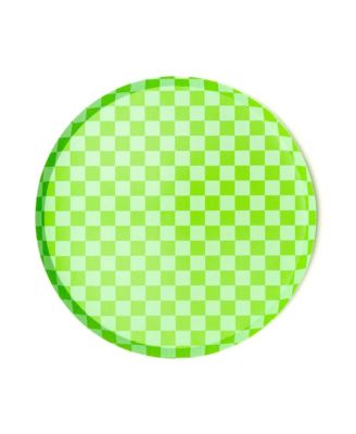  Checkered Paper Dinner Plates, Set of 8