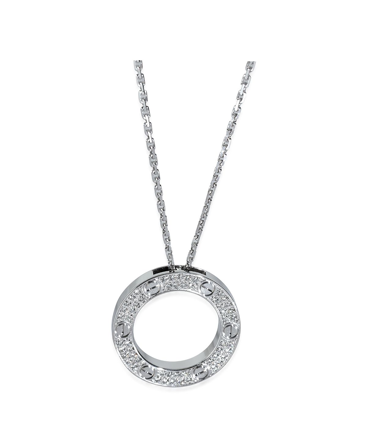 Pre-Owned Cartier Love 18k White Gold Necklace