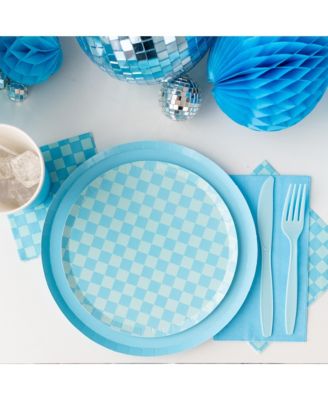 Checkered Paper Dessert Plates, Set of 8