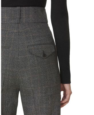 Prince Of Wales Wool Cigarette Pants