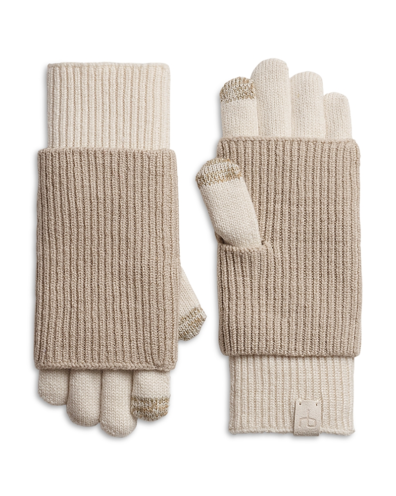 Rag & Bone Blake Tonal Wool Blend Knit Gloves In Brown