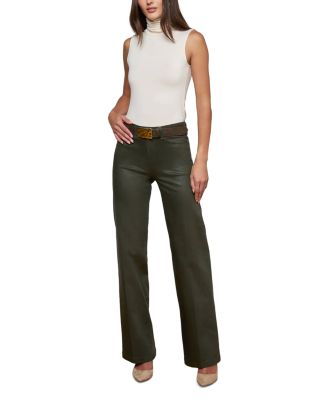 Scottie High Rise Wide Leg Jeans in Deep Olive