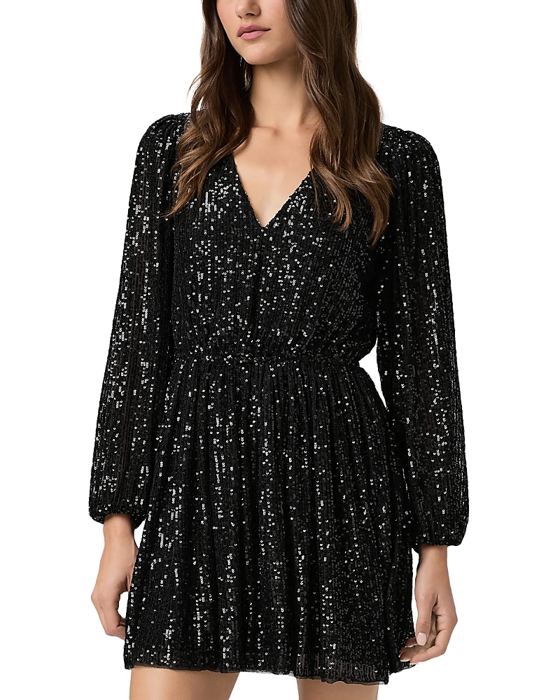 Paige Sequin Gianetta Mini Dress In Black
