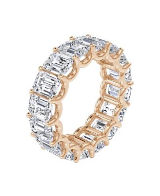 Eternity Band in 14K Rose Gold, 8ctw Emerald Lab Grown Diamonds