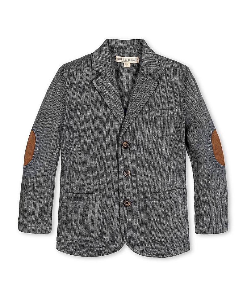 Hope & Henry Kids' Fleece Suit Blazer Made With Organic Cotton In Gray