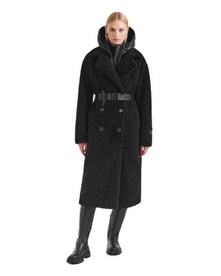 Tina Long Teddy Jacket with Removable Puffer Hood