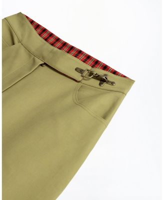  Side-Buckle High-Waist Wide Trousers