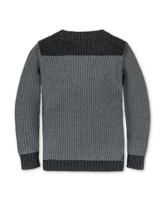 Boys' Organic Long Sleeve Shoulder Detail Crewneck Pullover Sweater - Little Kid, Big Kid