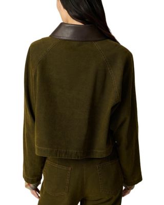  Contrast Collar Utility Cropped Jacket