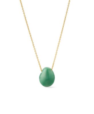  Pebble Mini Aventurine Gold Pendant Necklace