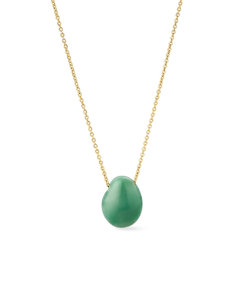 Ana Luisa Pebble Mini Aventurine Gold Pendant Necklace In Green