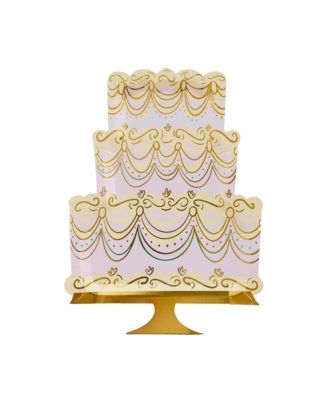 Let Them Eat Cake Die-Cut Cake Large Paper Plates, Set of 8