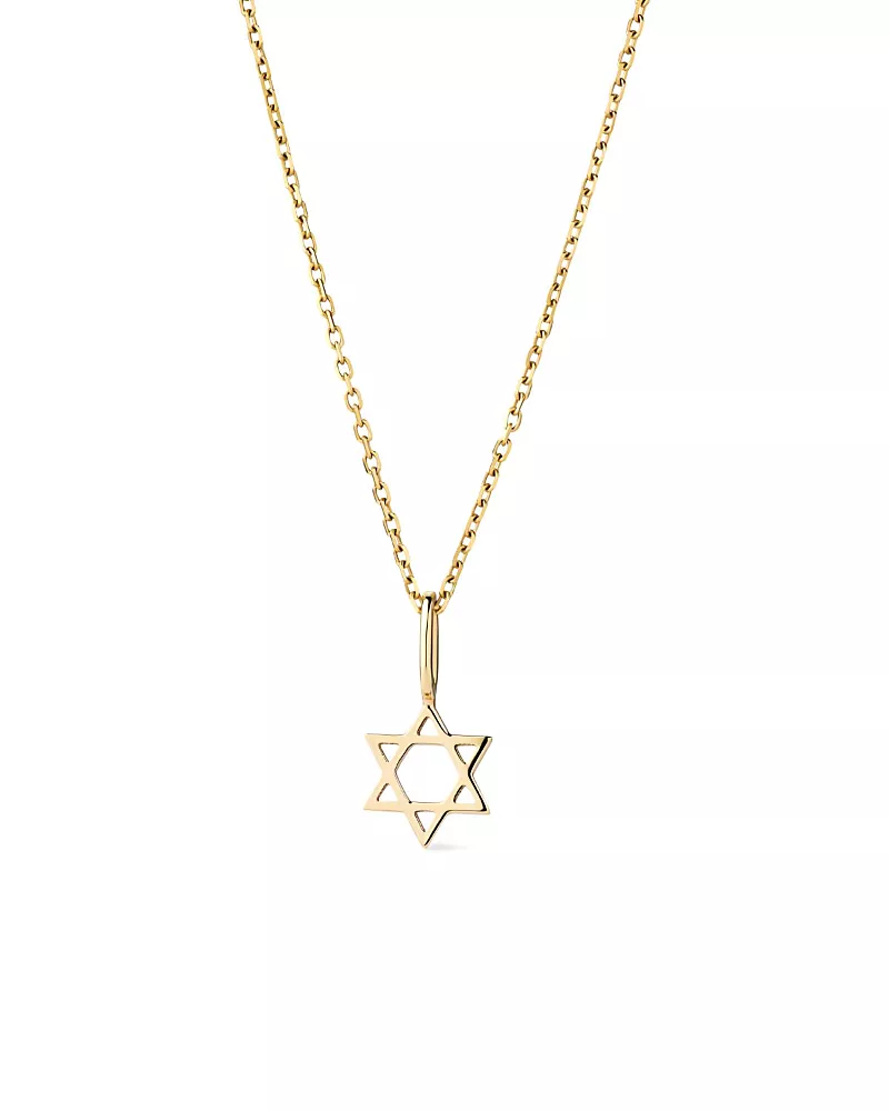 Ana Luisa Solid Yellow Gold Star of David Necklace