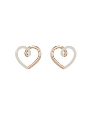 9K Yellow Gold & Silver Love Earrings