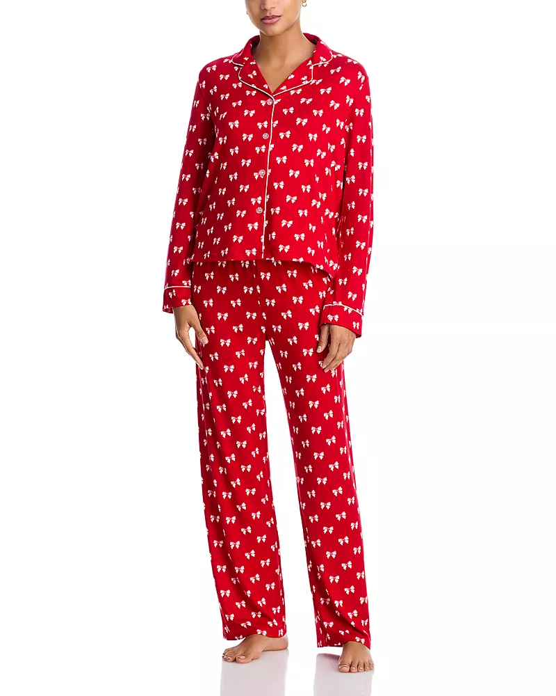 Aqua Notched Collar Jersey Pajama Set - Exclusive