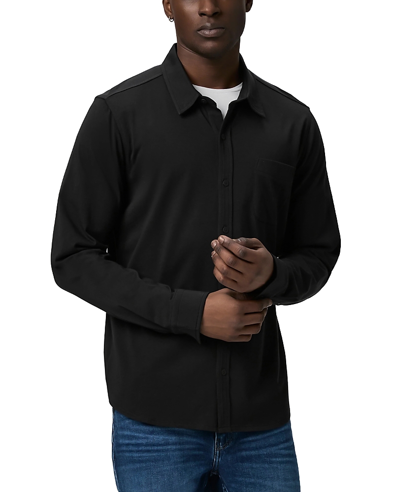 Paige Cosgrove Long Sleeve Button Front Shirt In Black