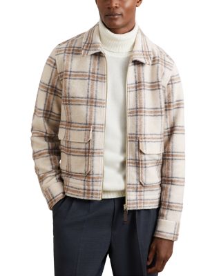 Varena Long Sleeved Zip Through Twin Pocket Check Overshirt