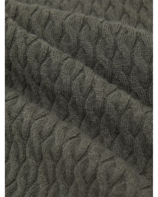 Harrogate Long Sleeved Crewneck Cable Cashmere Blend Sweater