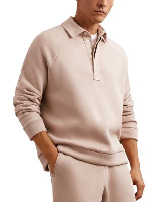 Costello Long Sleeved Jersey Fleeceback Open Collar Polo Sweater