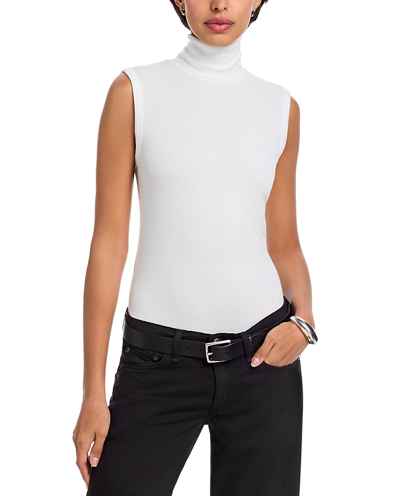 Rag & Bone The Knit Turtleneck Tank Top In White