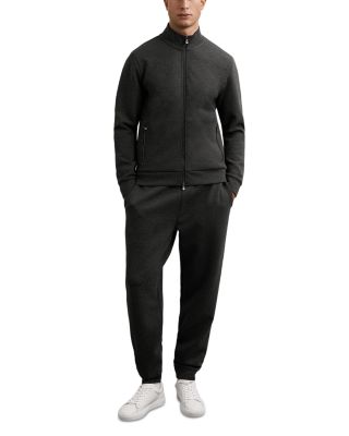 Cortona Long Sleeved Double Faced Jersey Zip Through Funnel Neck Jacket