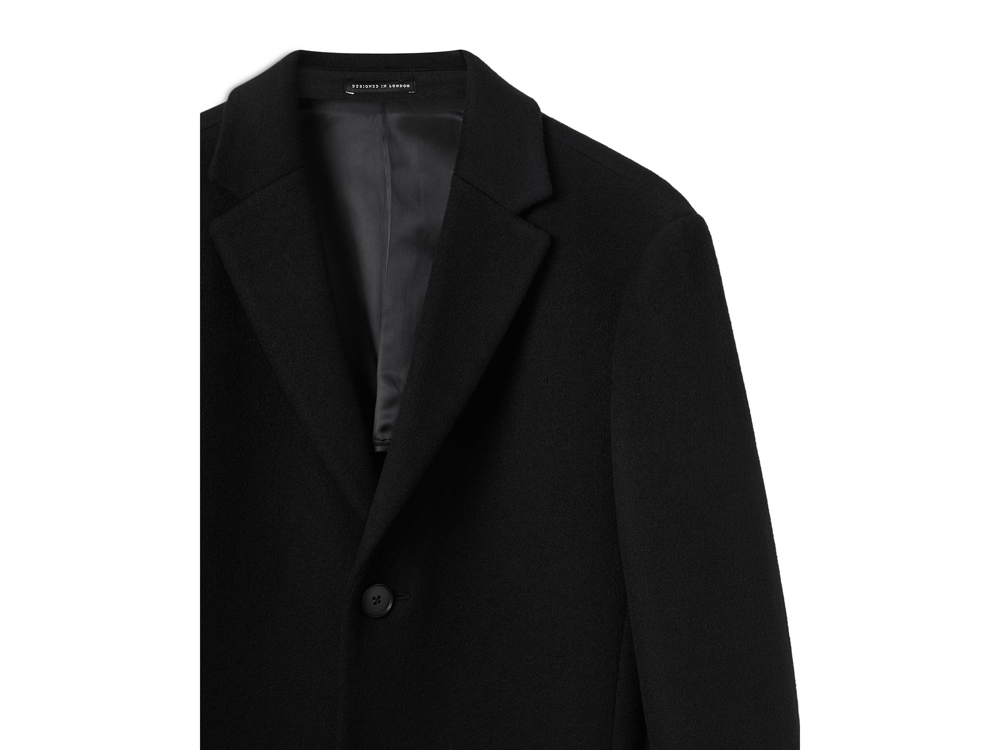 Gable Long Sleeved Single Breasted Wool Blend Overcoat — Image 6