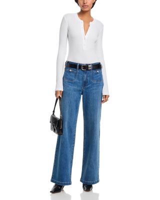 Anessa High Rise Wide Leg Jeans in Written