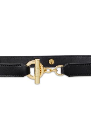 Leather Toggle Skinny Belt