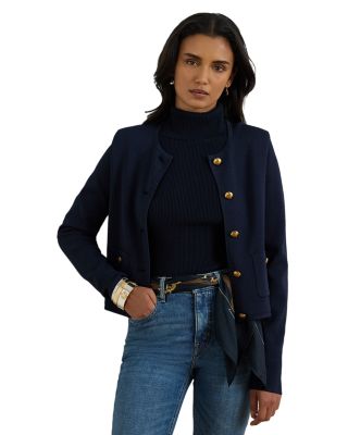 Cropped Crewneck Sweater Jacket