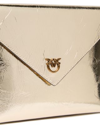 Metallic Leather Envelope Purse