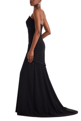 Vionna Shutter-Pleated Crepe Gown