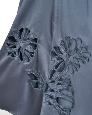 Embellished Satin Midi Skirt