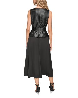 Mix Media Belted Dress