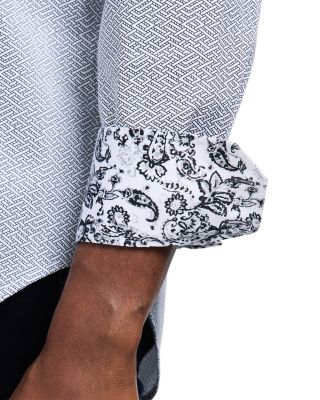 Cheslyn Printed Long Sleeve Button Front Shirt