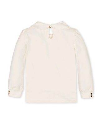 Organic Long Sleeve Knit Top with Woven Collar - Big Kid