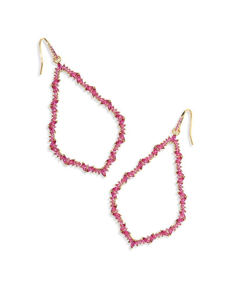 Kendra Scott Sophee 14k Gold Plated Cubic Zirconia Open Frame Drop Earrings In Multi