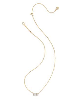 Jamie Baguette Crystal Pendant Necklace, 16-19" 