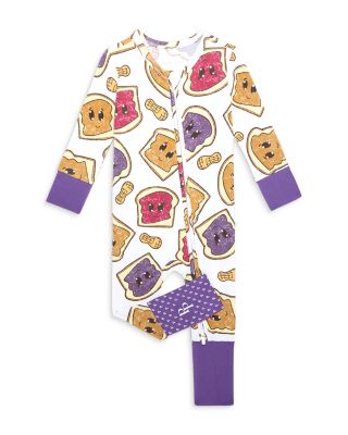 Unisex Peanut Butter Jelly Time Convertible One Piece Jumpsuit Footie - Baby